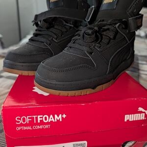 Brand New Puma Kids Black High-Top Sneakers